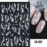 Zjkrl - Christmas Nail Sticker 3D Reflective Shiny Glitter Gold Silver Snowflake Elk Bells Decal Slider For Manicure Decoration NLLS-J24