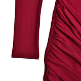 ZJKRL -  Spring Tight Fitting Bandage Party Maxi Dress Women Solid High Neck Long Sleeve Bodycon Stretch Long Club Evening Dress