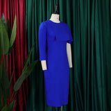 ZJKRL -  Elegant A-line Dress Women Ruffle Cloak Sleeve Slim Fashion High Waist Pencil Dress