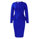 ZJKRL -  Elegant Solid Ruffle Party Dress Women Fashion Pleated Bodycon Evening Wedding Work Business Midi Dress