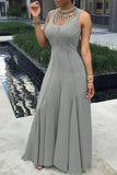 ZJKRL -  New Casual Ruffle Maxi Dress Women Solid Tank Sleeveless O Neck Party Wedding Club Holiday Business Long Dress Women