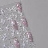 Zjkrl - Gold Silver Butterfly New Bronzing High Quality Adhesive Gilded Nail Stickers Nail Art Decorations Nail Decals Design T-2559