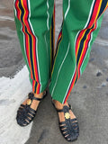 Zjkrl  -  Striped Contrast Color Pants Women Vintage Front Pockets Wide Leg Trousers Female Fashion Office Lady High Waist Y2K Streetwear