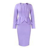 ZJKRL -  Elegant Solid Ruffle Party Dress Women Fashion Pleated Bodycon Evening Wedding Work Business Midi Dress