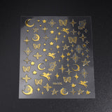 Sliver Stars Nails Stickers 3D Bronzing Laser White Cross Starlight Glossychic Y2k Stylish Adhesive Manicure Decorations SO-167