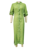 ZJKRL -  Spring Summer Women's Dresses High Waist Casual Loose Mid-length Shirt Dress in Solid Color Trendy Elegant Dresses Sexy