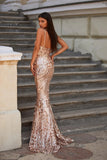 Spaghetti V-neck Cocktail Dresses Sequin Homecoming  Mermaid Backless Slim Fit Split Asymmetrical Sexy Sweep Train Prom Vestidos