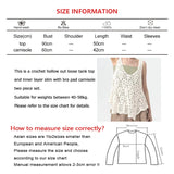 Zjkrl  -  Women New BOHO Sexy Solid Knit Two-piece Summer Hollow Out Crochet Tank Tops and Inner Layer Basic Camisole With Bra Pad