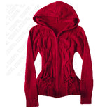 ZJKRL  -  Daily Y2K Women Tight fitting Clothing Harajuku Female Knit Sweater Classic Casual Solid Zip Hoodies Winter Popular Warm Surcoat