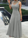 ZJKRL -  Dress Long Ladies Summer Solid Color Sleeveless Tank Dress Women One Piece Wear High Waist A-line Sexy Maxi Dress Free Shipping
