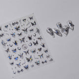 Zjkrl - Gold Silver Butterfly New Bronzing High Quality Adhesive Gilded Nail Stickers Nail Art Decorations Nail Decals Design T-2559