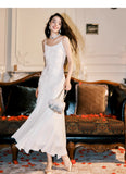 ZJKRL -  Elegant Wrap Hip Fishtail Dress Women Summer Sexy Slim Backless Spaghetti Strap Dresses Woman Korean Chic Party Vestidos Z628