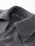 Zjkrl  -  Spring Grey Coat For Women Elegant Zapper Long Sleeve Turndown Collar Short Coats Female Fashion Streetwear Lady Outwear