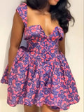 ZJKRL -  Short Sexy Women Dresses A Line High Waisted Short Summer Dress Square Collar Elegant Sweet Lady Dresses