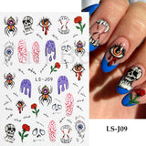 Zjkrl - Christmas Nail Sticker 3D Reflective Shiny Glitter Gold Silver Snowflake Elk Bells Decal Slider For Manicure Decoration NLLS-J24