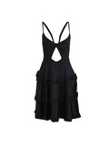 ZJKRL -  Elegant Summer Dress Woman Solid Color Short Dress with Straps Ladies Backless V Neck Loose Short Dress for Evening Party
