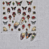 Zjkrl - Gold Silver Butterfly New Bronzing High Quality Adhesive Gilded Nail Stickers Nail Art Decorations Nail Decals Design T-2559