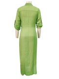 ZJKRL -  Spring Summer Women's Dresses High Waist Casual Loose Mid-length Shirt Dress in Solid Color Trendy Elegant Dresses Sexy