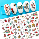 Zjkrl - Black Snake Nail Stickers Decals Gothic Halloween Design Adhesive Sliders for Nail Art DecorationTattoo Manicure Dropshipping