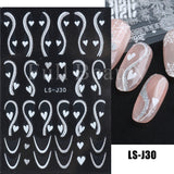 Zjkrl - Christmas Nail Sticker 3D Reflective Shiny Glitter Gold Silver Snowflake Elk Bells Decal Slider For Manicure Decoration NLLS-J24