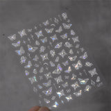 Zjkrl - Gold Silver Butterfly New Bronzing High Quality Adhesive Gilded Nail Stickers Nail Art Decorations Nail Decals Design T-2559