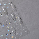 Zjkrl - Gold Silver Butterfly New Bronzing High Quality Adhesive Gilded Nail Stickers Nail Art Decorations Nail Decals Design T-2559