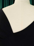ZJKRL -  High Waisted Dress for Women Summer Short Sleeve Office Dresses for Ladies Solid Color Wear Elegant Long Dresses with Pearls