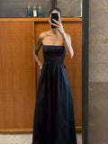 Zjkrl  -  Green Stripes Summer Maxi Dress Women Tube Long Beach Dress Off Shoulder Backless Casual Fashion Stripe Summer Dress