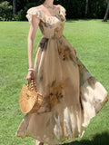 New Women Fashion Elegant Casual Floral Summer Dress Vintage Chic A-Line Party Birthday Clothes Female One Pieces Vestidos Robe