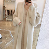 Zjkrl  -  holiday outfits Thick Sweater Women Long Cardigan Feminino Knitted Solid Korean Winter Cardigans Knitwear Coat Clothing 202 Top  Autumn Vintage