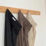 Zjkrl  - holiday outfits High Waist Women Suit Pants Fall Straight Office Ladies Korean Fashion Trousers Casual Button Loose Female Black Pants New