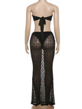 ZJKRL -  Puss Starfish Metal Women 2 Piece Set Summer Vacation Beach Jacquard Strapless Tops+Skirt Elegant Matching Clubwear Suit