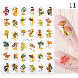Zjkrl - 1pcs Gold iridescent Maple Leaf 3D Nail Sticker Fall Autumn Pattern Adhesive Transfer Stickers Shiny DIY Nail Art Decoration