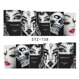 Zjkrl - Black Snake Nail Stickers Decals Gothic Halloween Design Adhesive Sliders for Nail Art DecorationTattoo Manicure Dropshipping