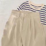 Zjkrl  - holiday outfits High Waist Women Suit Pants Fall Straight Office Ladies Korean Fashion Trousers Casual Button Loose Female Black Pants New