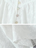 Zjkrl  -  Buttons Strap Summer Women's Dresses Casual Beach White Long Dress Embroidery Cotton Vestidos Holiday Vacation Dress