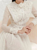 Zjkrl  -  holiday outfits Vintage Lace Woman High Waist Autumn Elegant Dress Luxury Embroidery Party Runway Long Sleeve Boho Spring Dresses Women