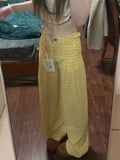 ZJKRL -  Yellow lazy style women's summer 2025 new sweet girl high waist casual versatile loose straight leg wide leg pants
