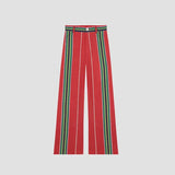 Zjkrl  -  Striped Contrast Color Pants Women Vintage Front Pockets Wide Leg Trousers Female Fashion Office Lady High Waist Y2K Streetwear