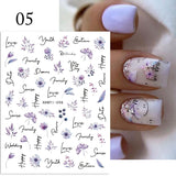 Zjkrl - 1pcs Gold iridescent Maple Leaf 3D Nail Sticker Fall Autumn Pattern Adhesive Transfer Stickers Shiny DIY Nail Art Decoration
