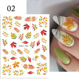 Zjkrl - 1pcs Gold iridescent Maple Leaf 3D Nail Sticker Fall Autumn Pattern Adhesive Transfer Stickers Shiny DIY Nail Art Decoration