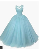 Zjkrl  -  Autumn New Girls Long Classic Tulle Purple Sweet 16 Dresses appliques de dentelle sur tull robe de bal