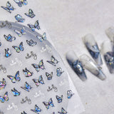 Zjkrl - Gold Silver Butterfly New Bronzing High Quality Adhesive Gilded Nail Stickers Nail Art Decorations Nail Decals Design T-2559