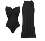 ZJKRL  -  One-piece chiffon swimsuit for women, one-shoulder, split Beach Skirt, sexy, Europe and America, hot spring, new