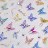 Zjkrl - Gold Silver Butterfly New Bronzing High Quality Adhesive Gilded Nail Stickers Nail Art Decorations Nail Decals Design T-2559
