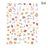 Zjkrl - 1pcs Gold iridescent Maple Leaf 3D Nail Sticker Fall Autumn Pattern Adhesive Transfer Stickers Shiny DIY Nail Art Decoration