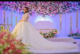 Zjkrl  -  Beaded Bridal Cathedral Lace Appliqued plus size dress empire Ball Gown wedding dress robe de mariage Wedding Dresses