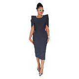 ZJKRL -  Elegant Bead Dress 2 Piece Sets Women Solid Fashion Cloak Vest Tops Bodycon Tank Dress Suit Women Party Evening 2 Piece Outfit