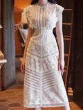 Zjkrl  -  holiday outfits Boho Backless Dress Embroidery Lace Party Woman Sexy Dresses Runway Vintage Summer Sundress Women Beach Sleeveless Vestido