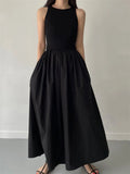 Zjkrl  -  holiday outfits Summer Lace Runway Boho Beach Embroidery Party Sexy Dress Backless Vintage Sleeveless Sundress Women Clothing Solid Vestido